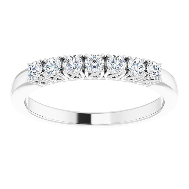 0.30 ct. Round Diamond Wedding Band Seven Stone Anniversary Ring-VIRABYANI